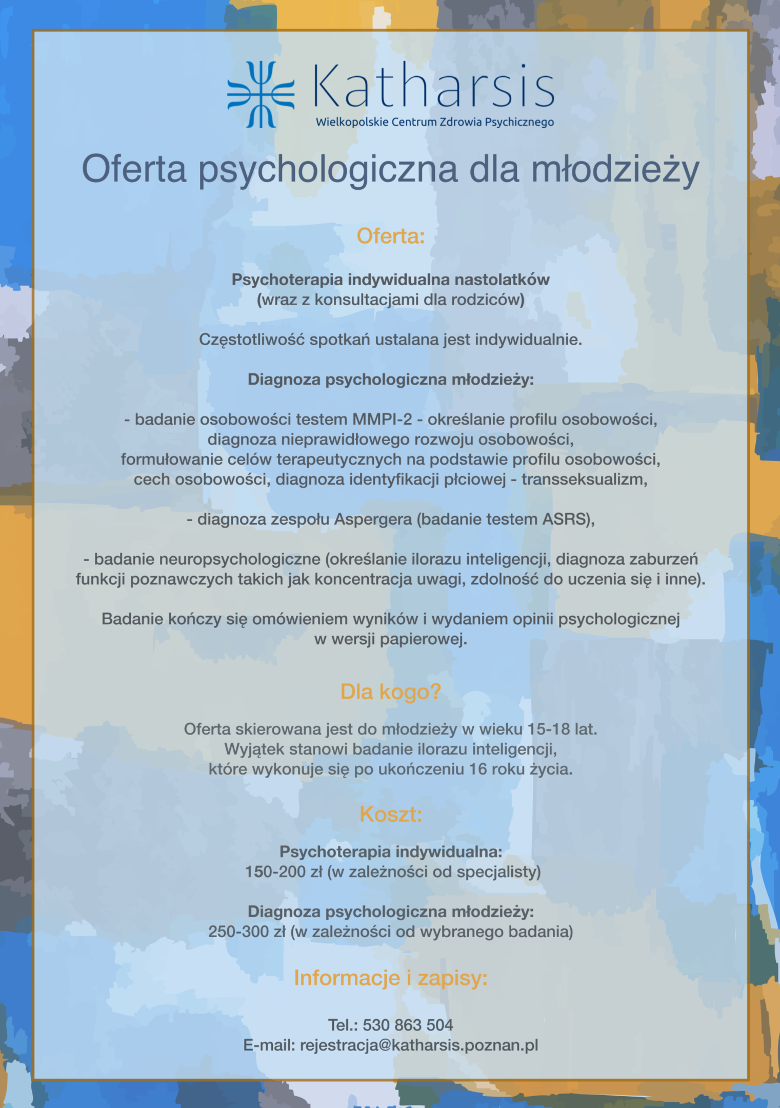 Aktualna oferta psychologiczna dla młodzieży