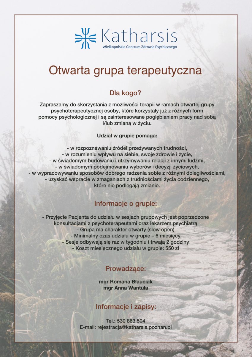Nabór do otwartej grupy terapeutycznej