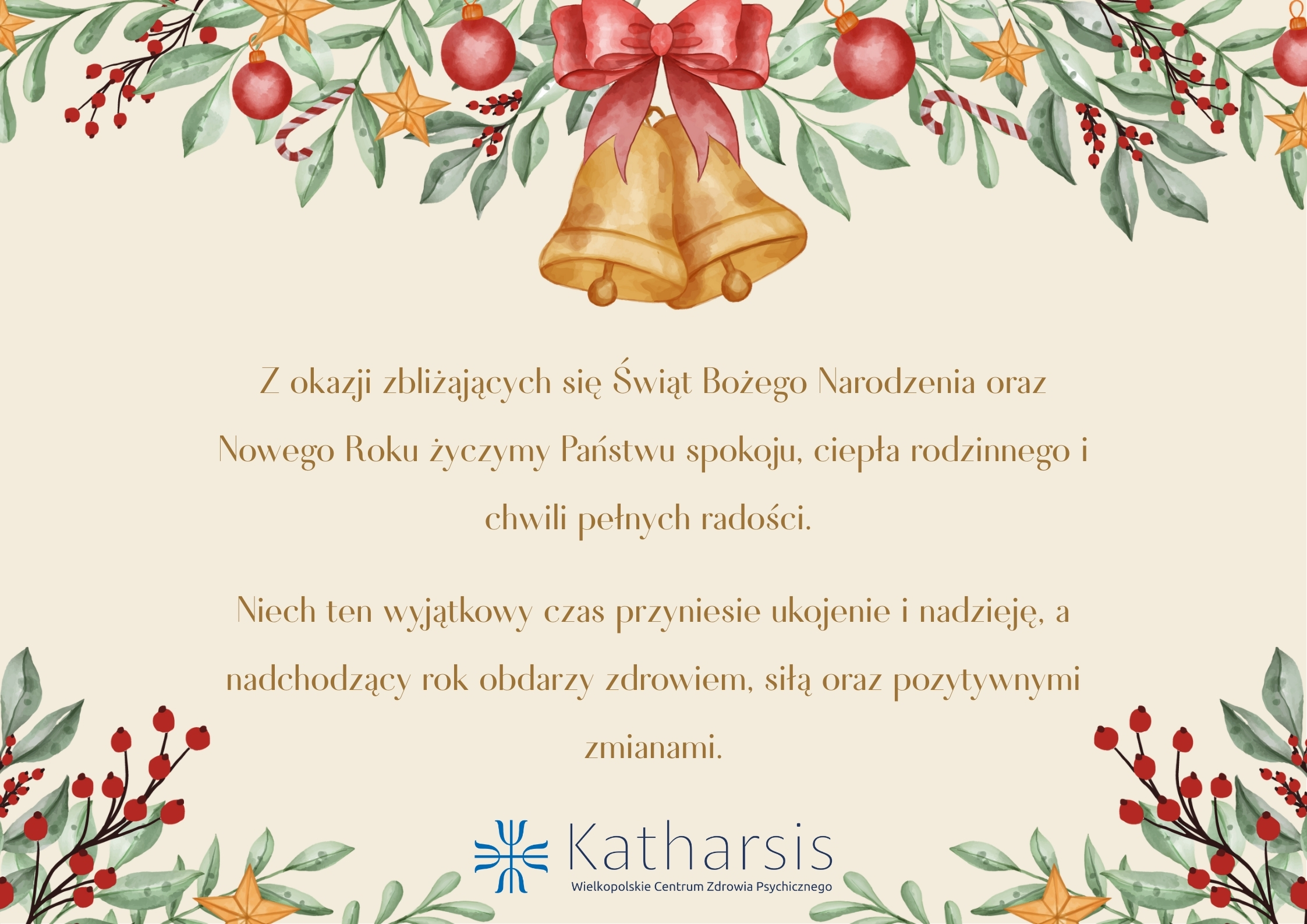 Życzenia świąteczne oraz na Nowy Rok