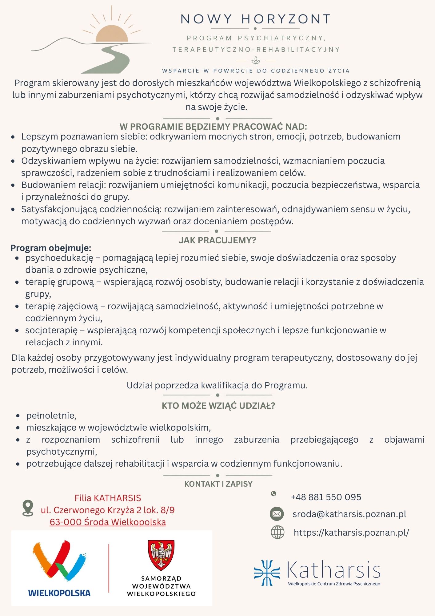 Program psychiatryczny, terapeutyczno-rehabilitacyjny w Środzie Wielkopolskiej
